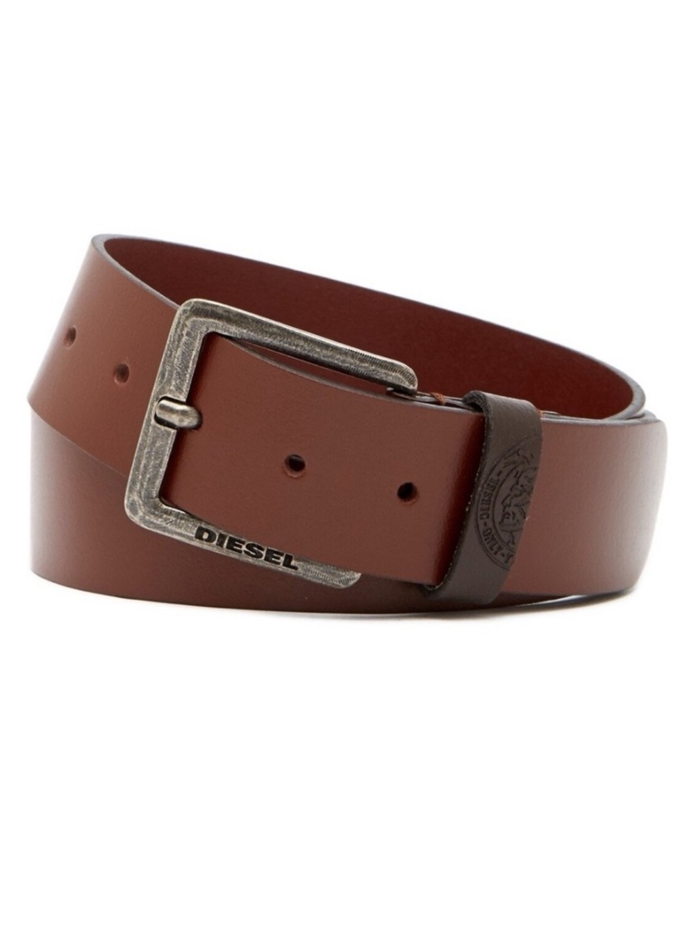 Diesel Brown Leather Belt, Size 40/100
